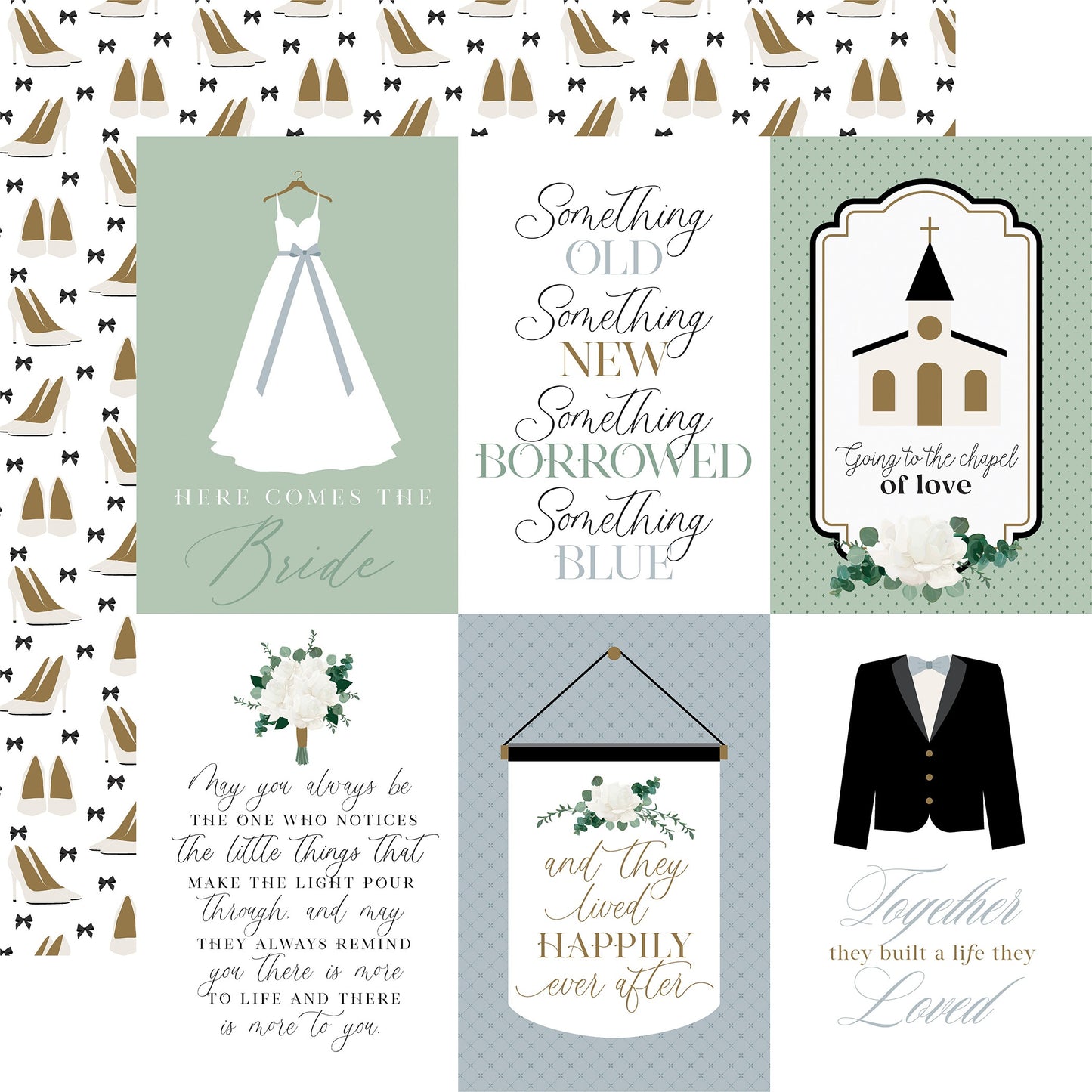 Wedding Bells Double-Sided Cardstock 12"X12"-Select Style