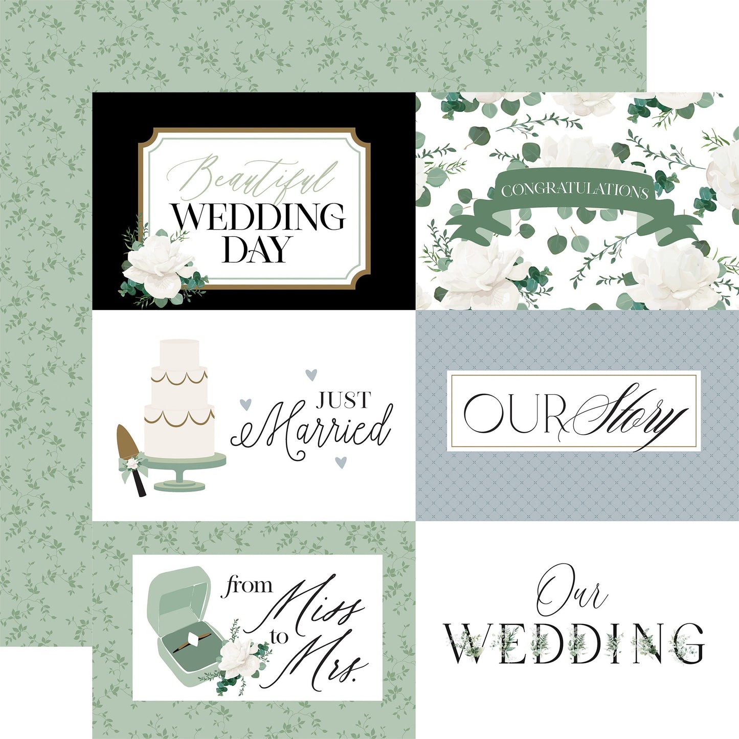 Wedding Bells Double-Sided Cardstock 12"X12"-Select Style