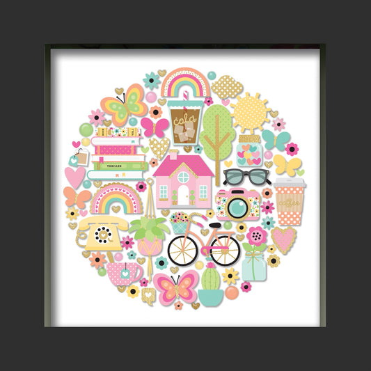 Doodlebug Design Shadow Box Insert Kit-Hello Again