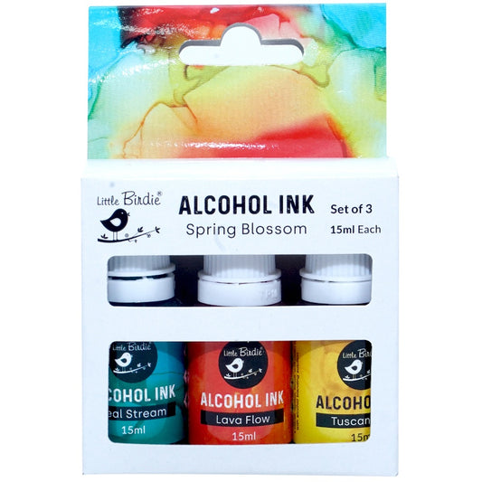 Little Birdie Alcohol Ink 15ml 3/Pkg-Spring Blossom
