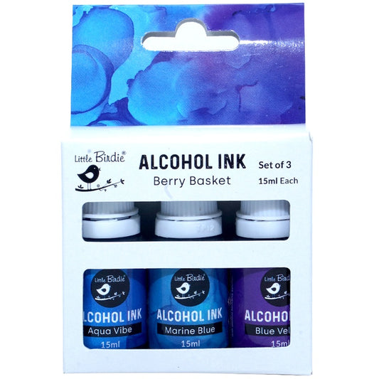 Little Birdie Alcohol Ink 15ml 3/Pkg-Berry Basket