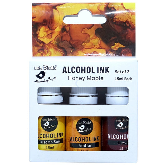 Little Birdie Alcohol Ink 15ml 3/Pkg-Honey Maple