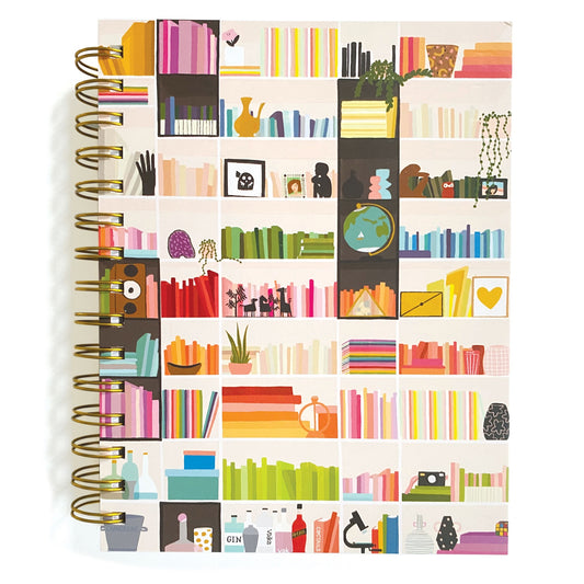Paper House Spiral Notebook Journal-Rainbow Shelves