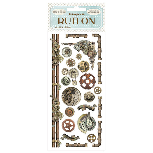 Stamperia Rub-On 4"X8.5"-Songs Of The Sea Mechanisms And Pipes