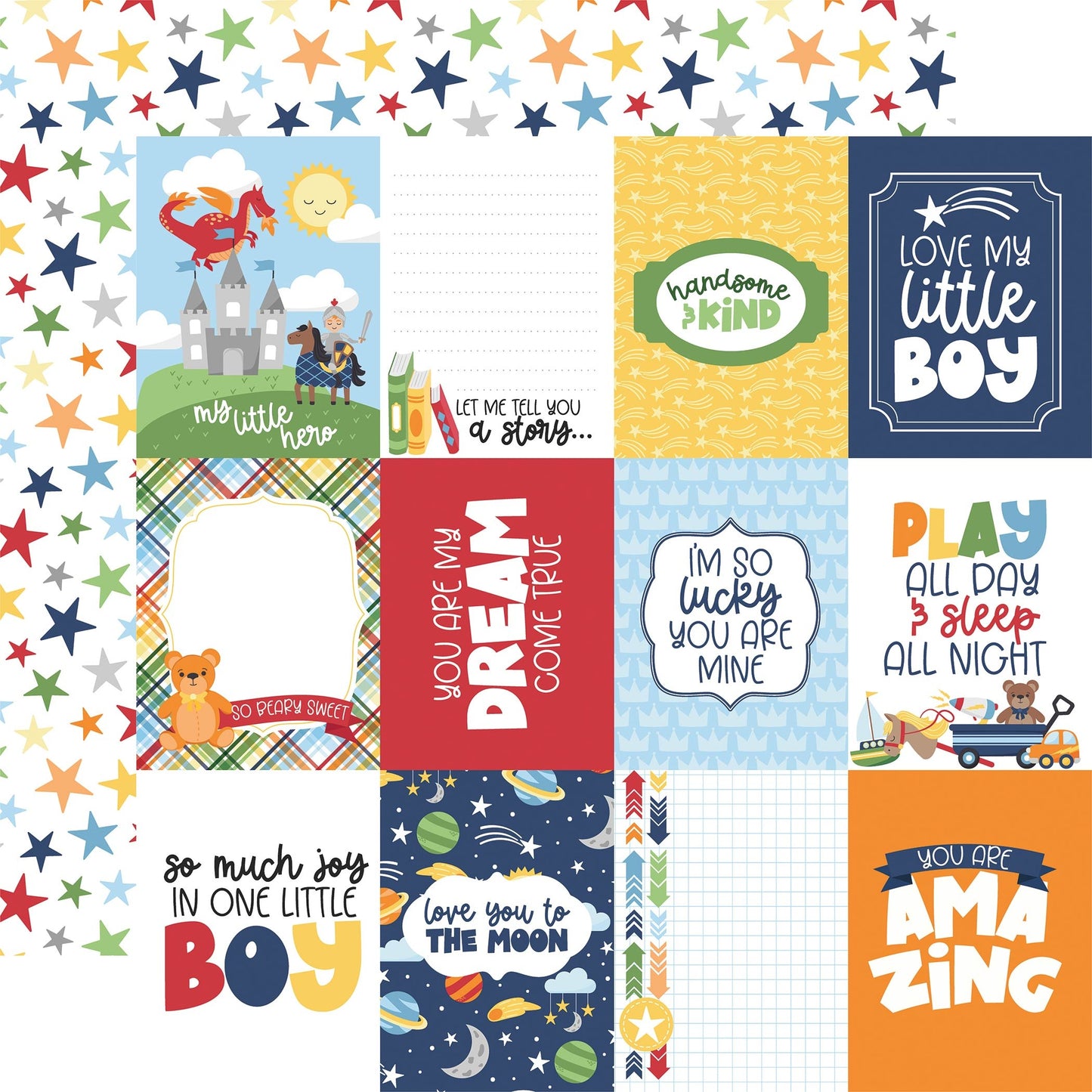 My Little Boy Double-Sided Cardstock 12"X12"-Select Style
