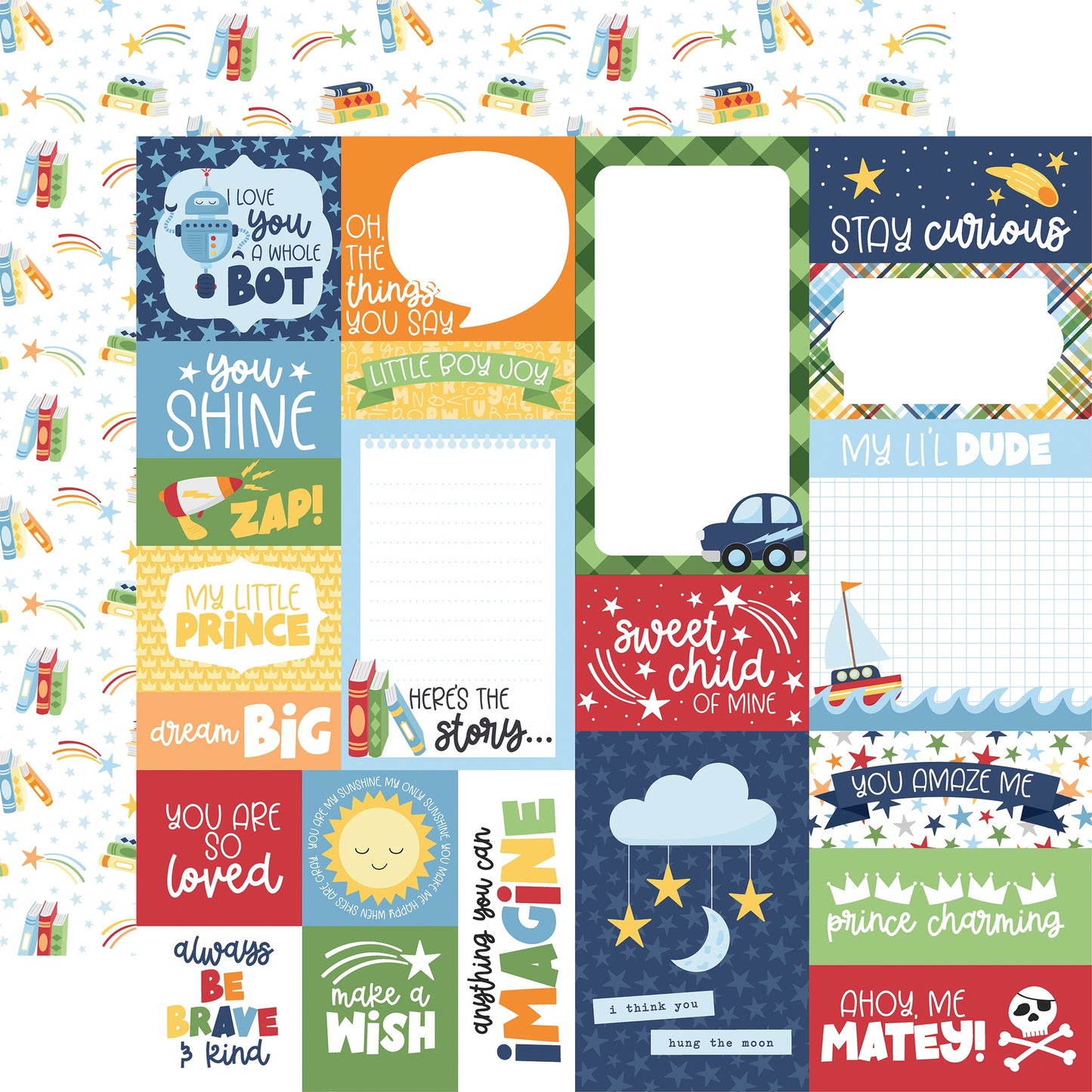 My Little Boy Double-Sided Cardstock 12"X12"-Select Style
