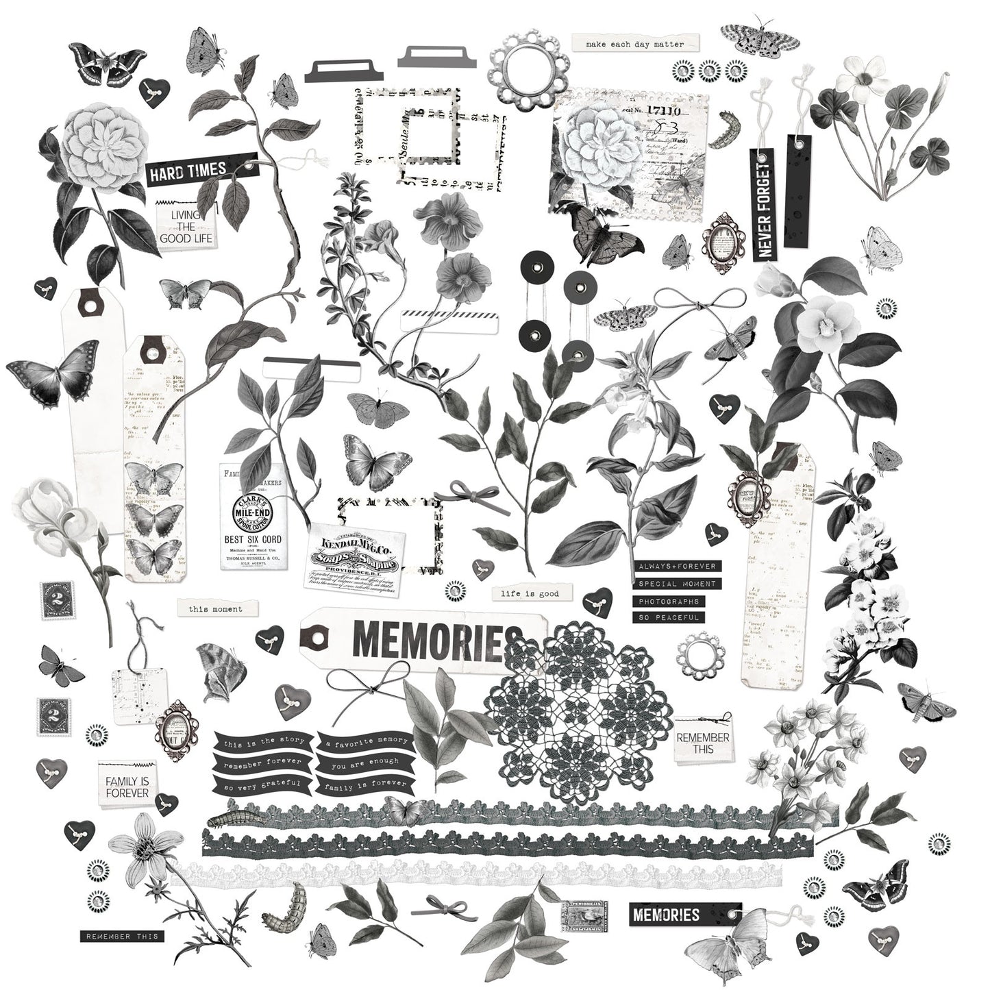Color Swatch: Charcoal Laser Cut Outs-Elements