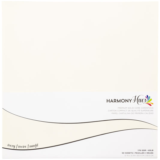 Harmony Hues 65# Cardstock 12"X12" 50/Pkg-Ivory