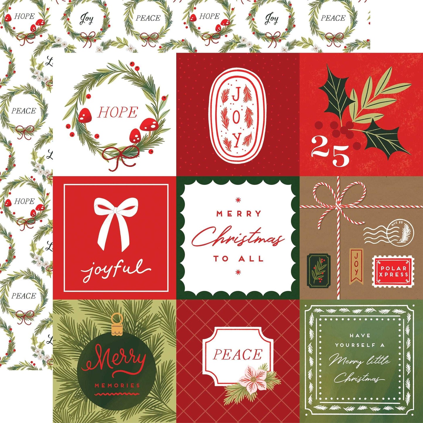 Christmas Joy Double-Sided Cardstock 12"X12"-