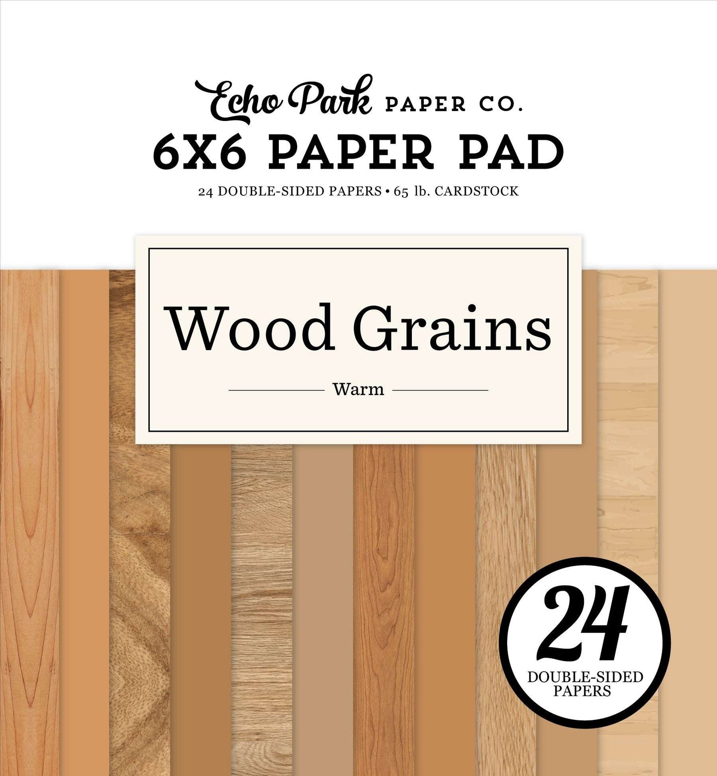 Echo Park Double-Sided Paper Pad 6"X6"-Warm Wood Grains