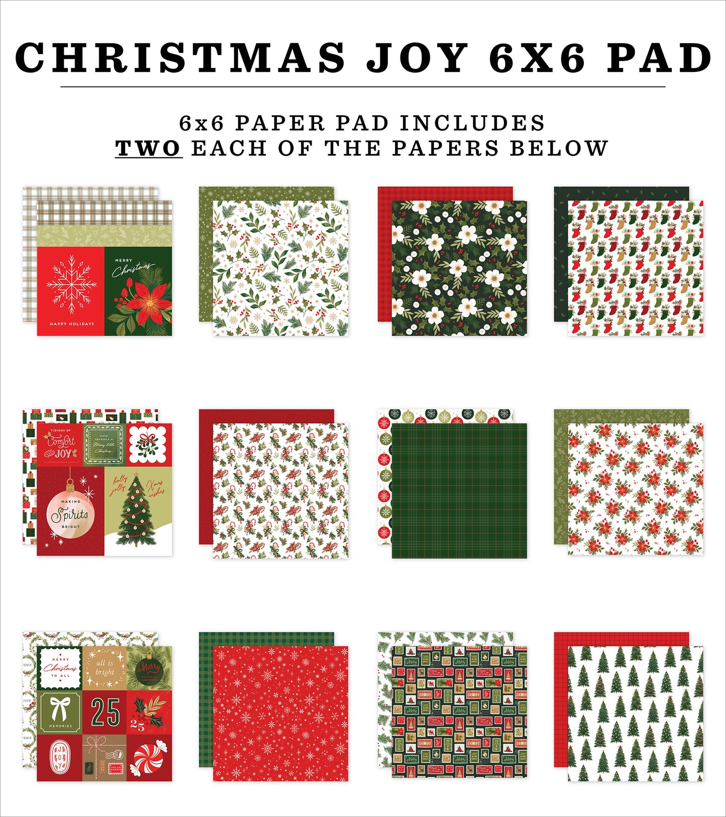 Echo Park Double-Sided Paper Pad 6"X6"-Christmas Joy