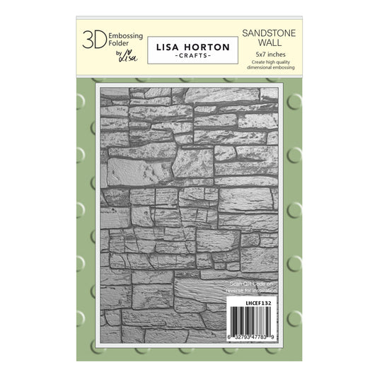 Lisa Horton Crafts Embossing Folder 5"X7"-Sandstone Wall