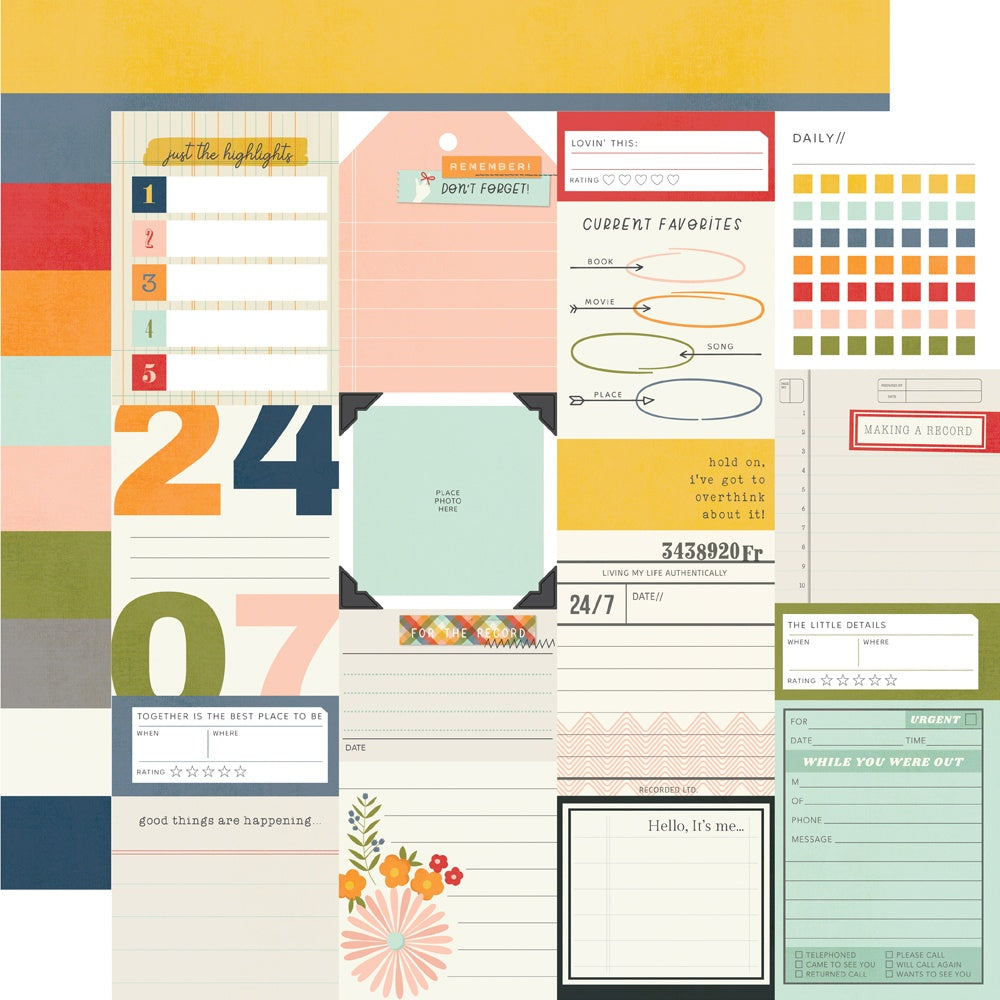 For the Record Double-Sided Cardstock 12"X12"-
