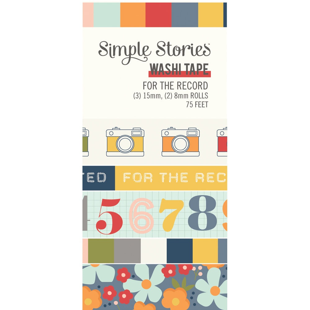 For The Record Washi Tape-5/Pkg