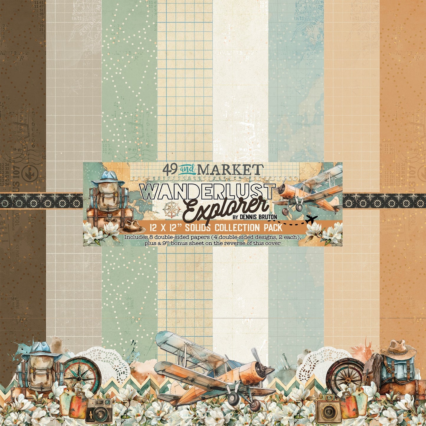 49 & Market Collection Pack 12"X12"-Wanderlust Explorer Solid