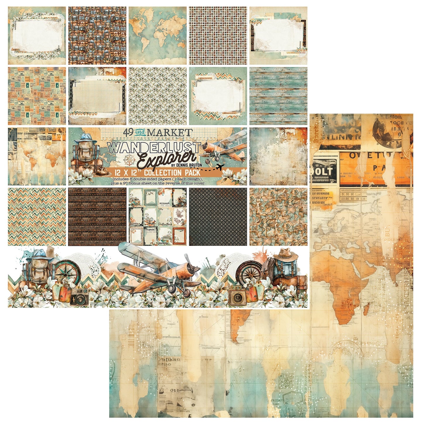 49 & Market Collection Pack 12"X12"-Wanderlust Explorer