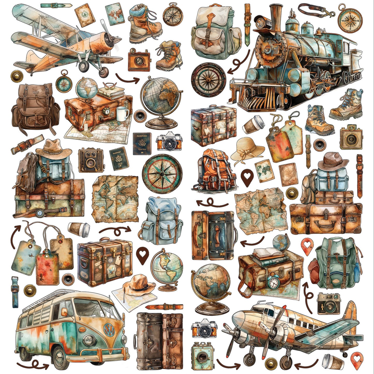 49 And Market Laser Cut Outs-Elements, Wanderlust Explorer