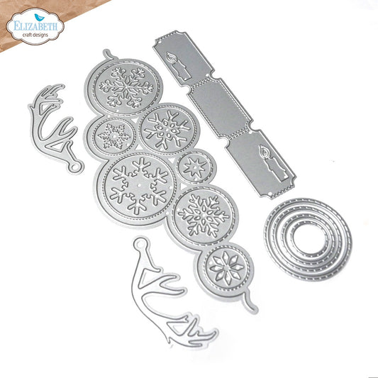 Elizabeth Craft Metal Die-Christmas Bubbles Edge Inlay