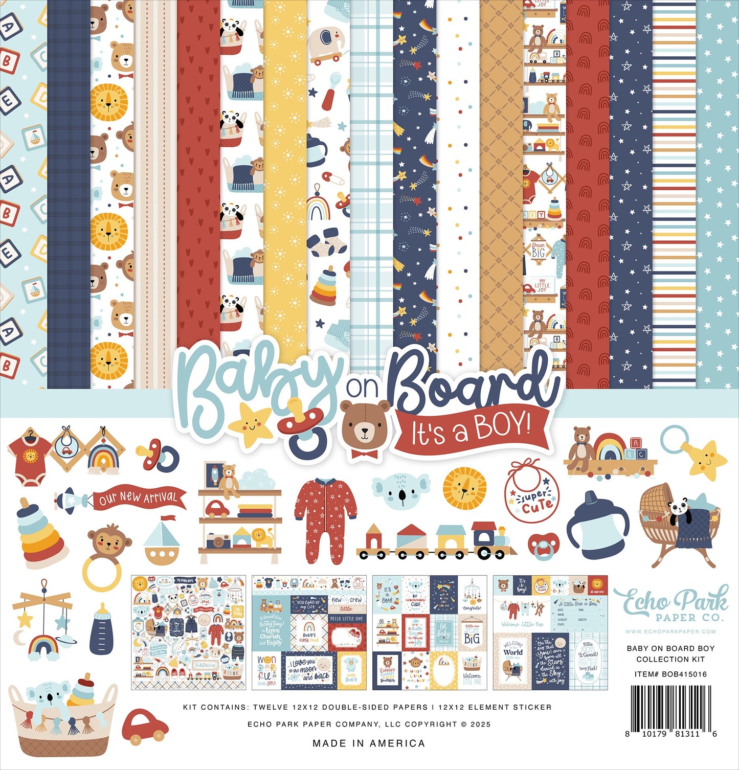 Echo Park Collection Kit 12"X12"-Baby On Board Boy