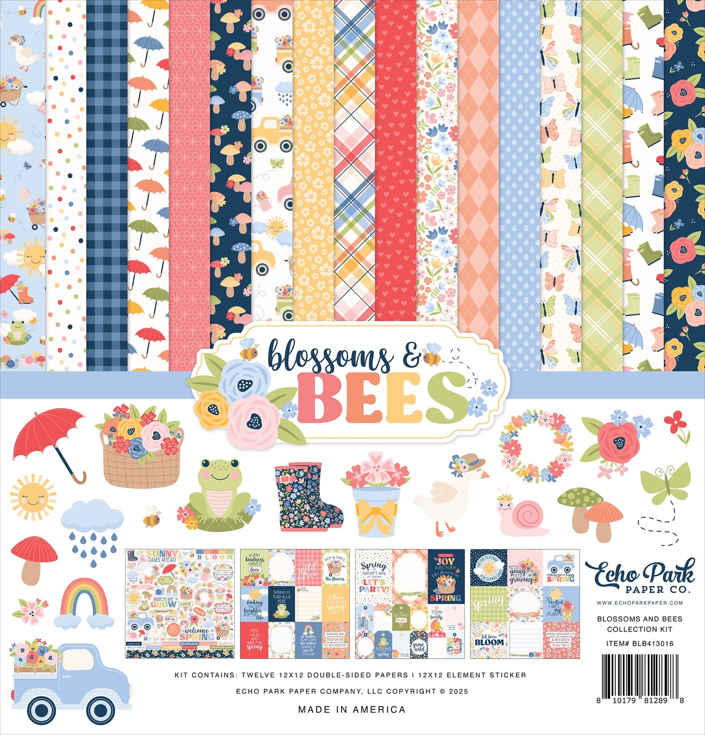 Echo Park Collection Kit 12"X12"-Blossoms And Bees