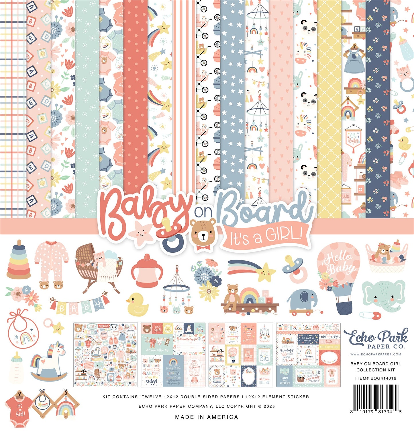 Echo Park Collection Kit 12"X12"-Baby On Board Girl