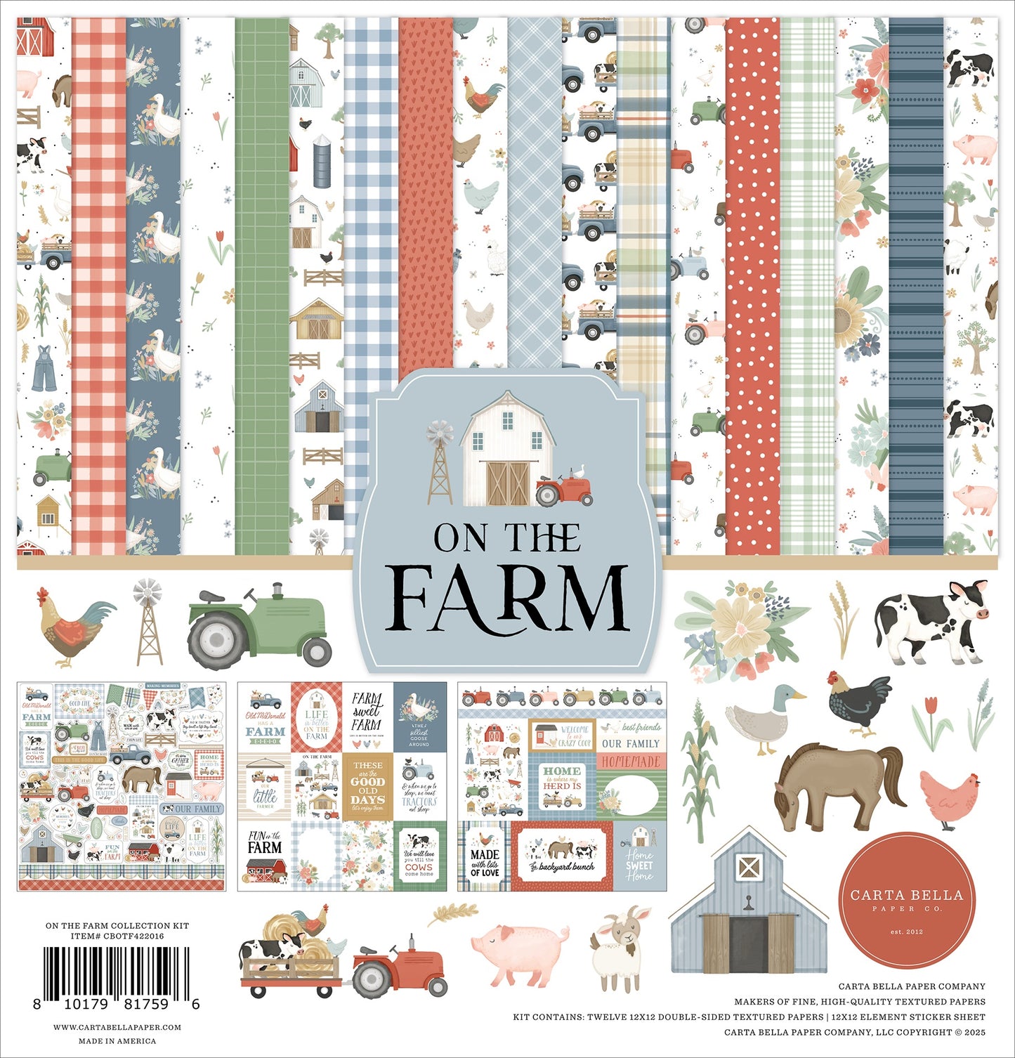 Carta Bella Collection Kit 12"X12"-On The Farm