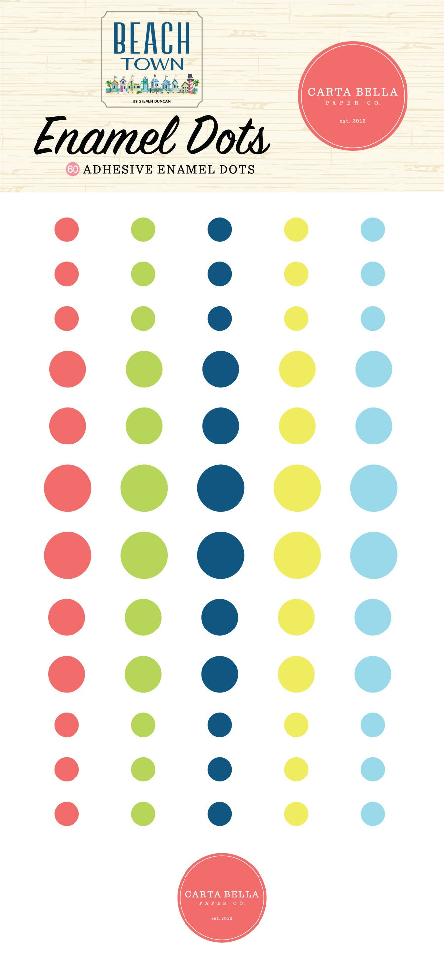 Carta Bella Adhesive Enamel Dots-Beach Town