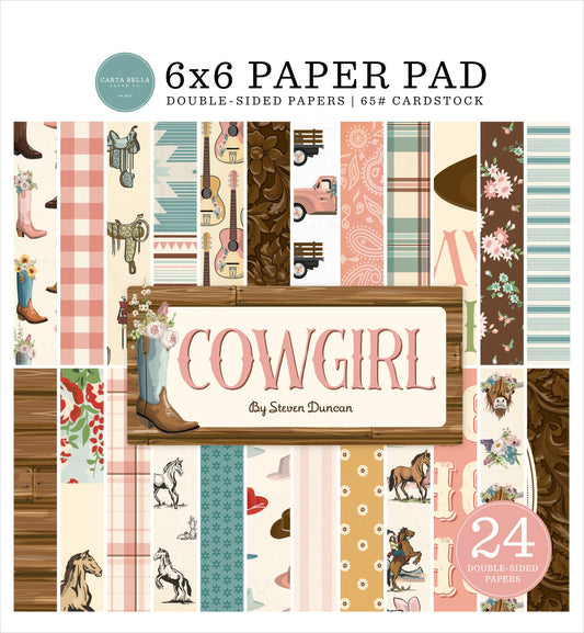 Carta Bella Double-Sided Paper Pad 6"X6"-Cowgirl
