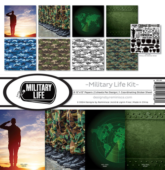 Reminisce Collection Kit 12"X12"-Military Life