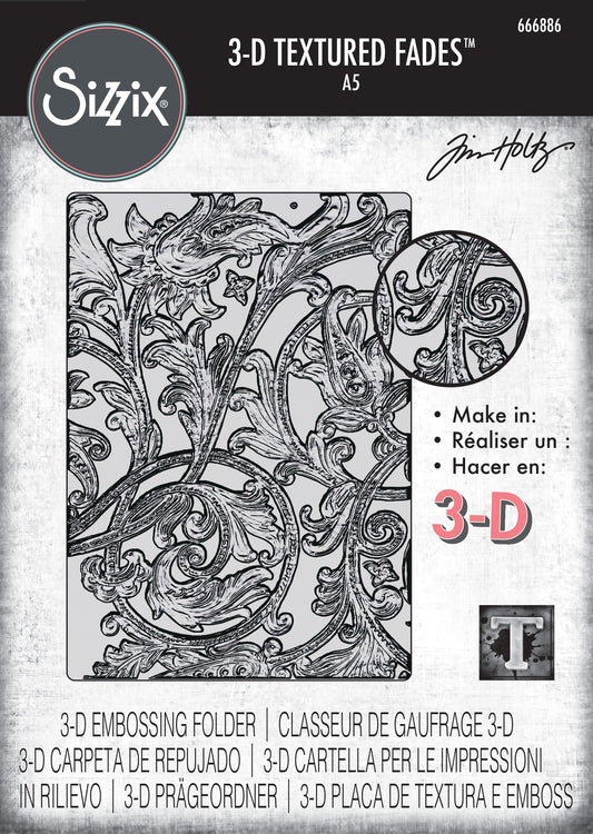 Sizzix 3D Texture Fades Embossing Folder A5 by Tim Holtz-Entangled