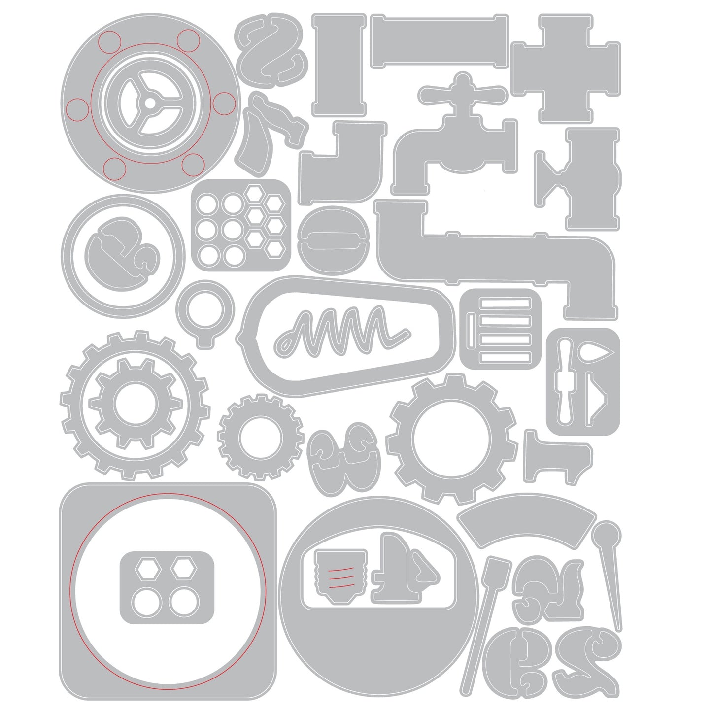 Sizzix Thinlits Die Set 37/Pkg by Tim Holtz-Vault Industrial