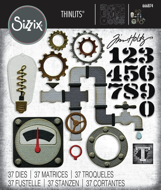Sizzix Thinlits Die Set 37/Pkg by Tim Holtz-Vault Industrial
