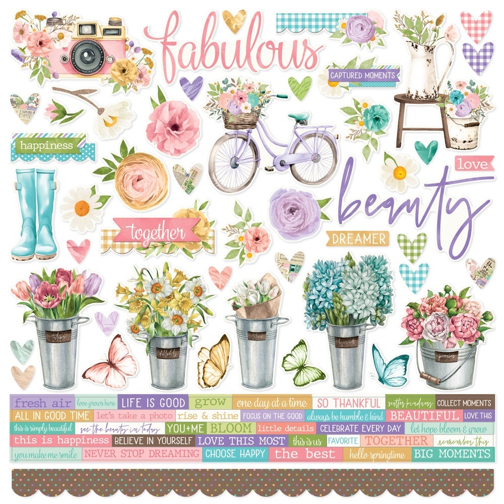 Simple Vintage Flower Shoppe Cardstock Stickers-Simple Vintage Flower Shoppe