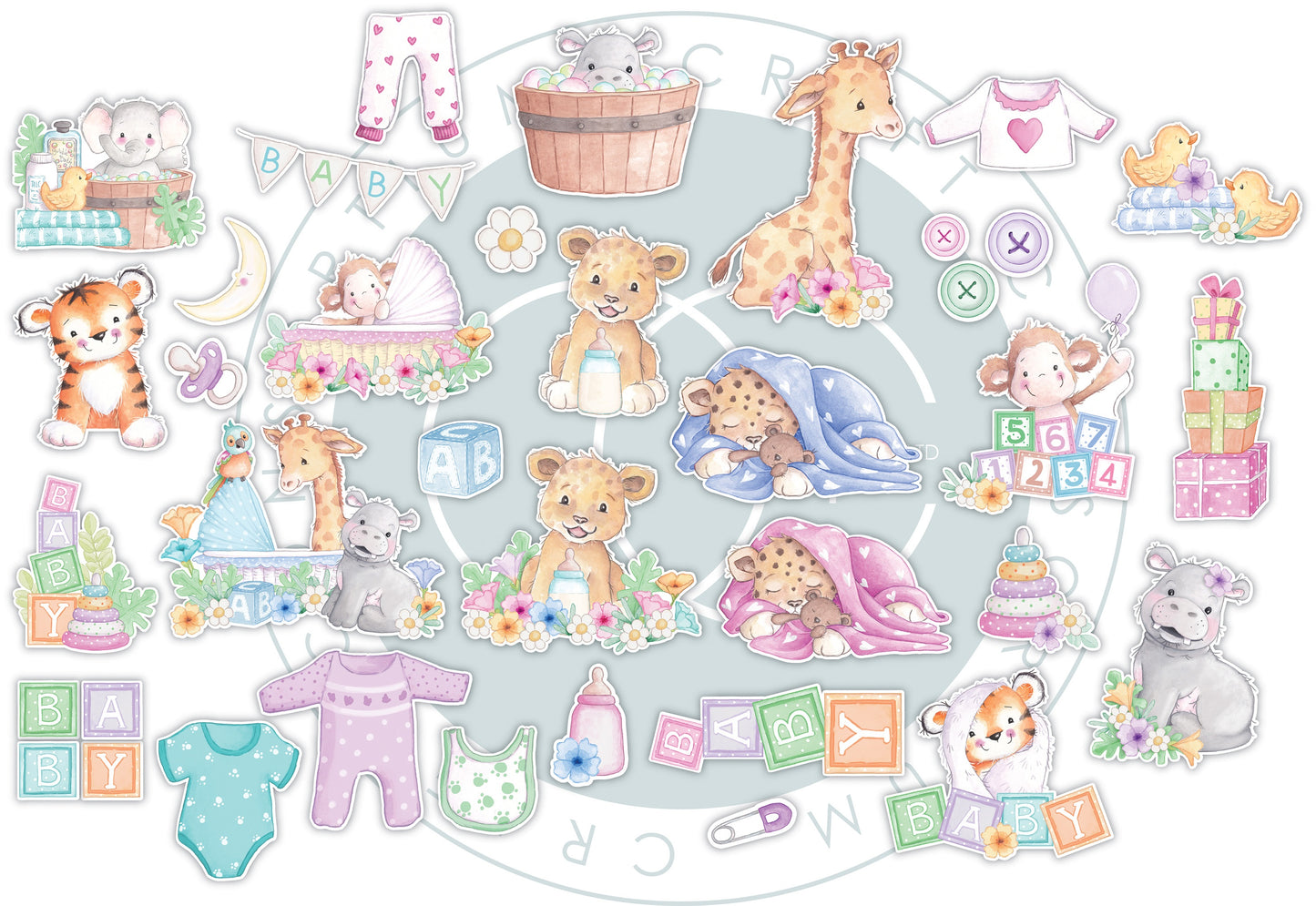 Craft Consortium Chipboard Ephemera 34/Pkg-Little Ones
