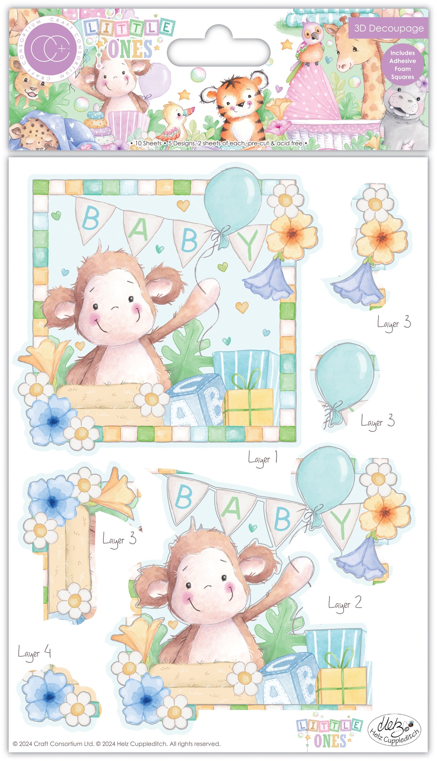 Craft Consortium 3D Decoupage Set-Little Ones