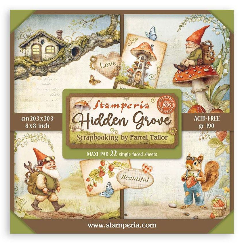Stamperia Single-Sided Paper Pad 8"X8" 10/Pkg-Hidden Grove, 10 Designs/1 Each