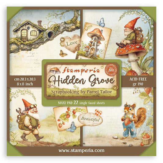 Stamperia Single-Sided Paper Pad 8"X8" 10/Pkg-Hidden Grove, 10 Designs/1 Each
