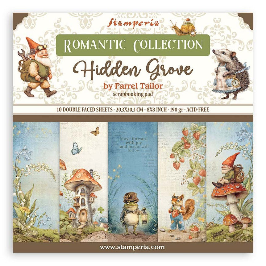 Stamperia Scrapbooking Pad 8"X8" 10/Pkg-Hidden Grove