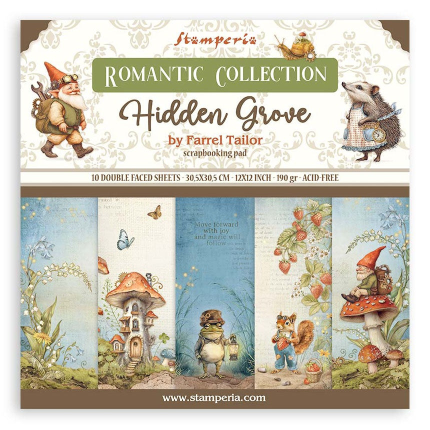 Stamperia Scrapbooking Pad 12"x12" 10/Pkg-Hidden Grove
