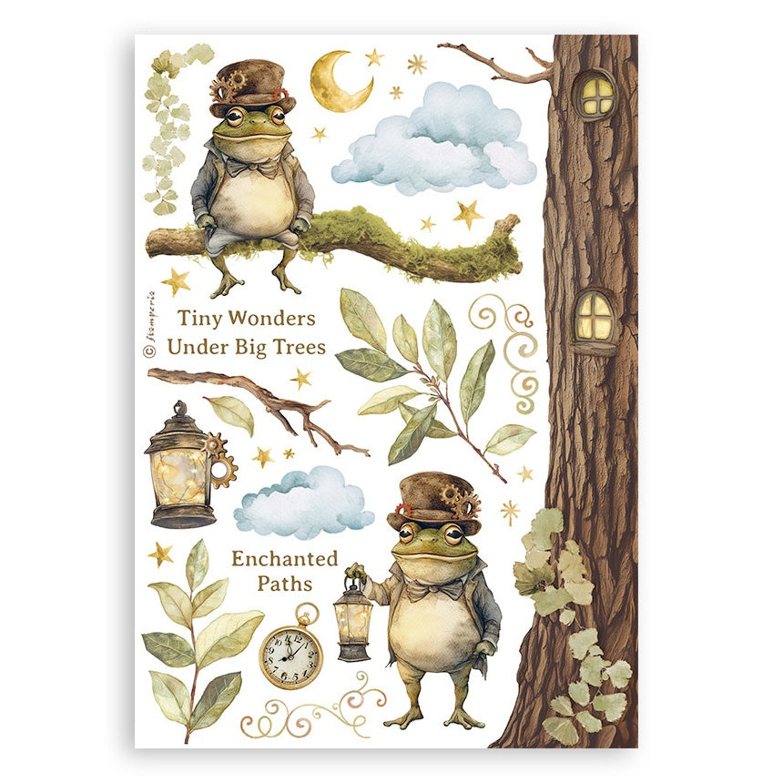 Stamperia A5 Washi Pad 8/Pkg-Hidden Grove