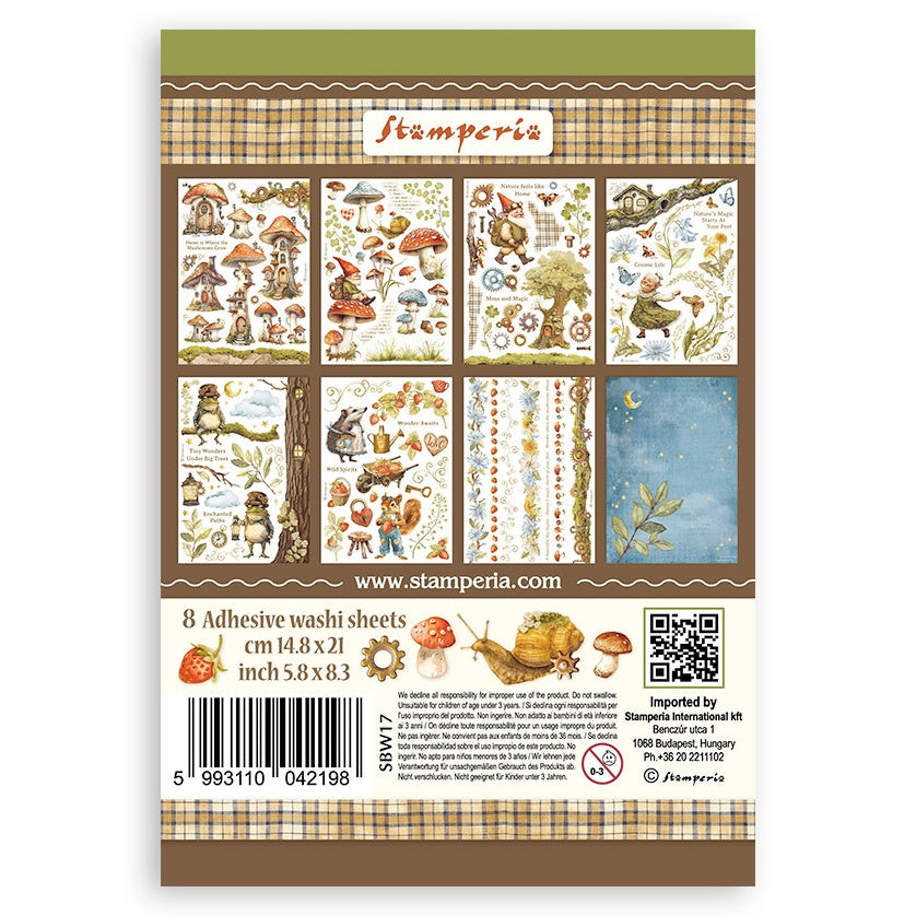 Stamperia A5 Washi Pad 8/Pkg-Hidden Grove