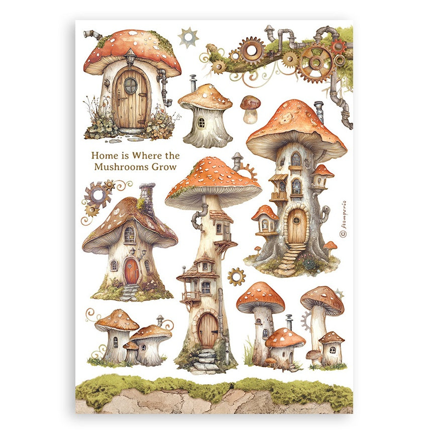 Stamperia A5 Washi Pad 8/Pkg-Hidden Grove