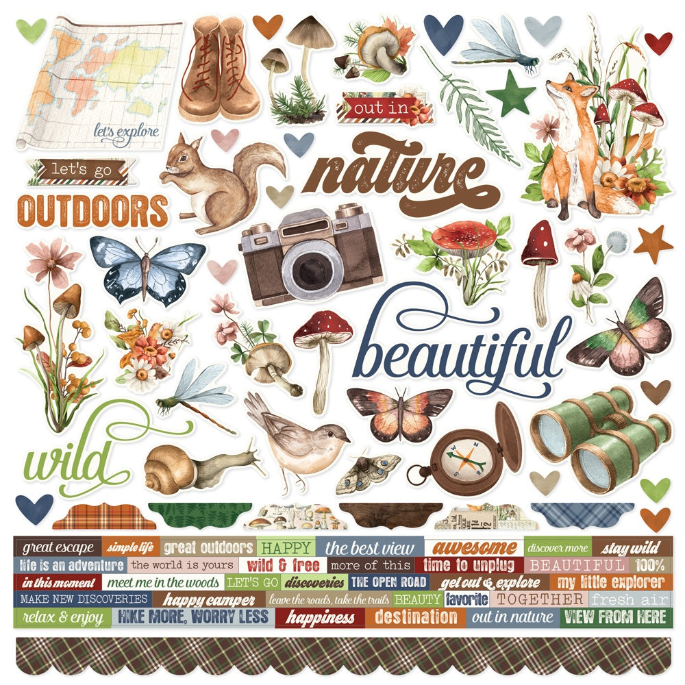Simple Stories Cardstock Stickers 12"X12"-Simple Vintage Woodlands