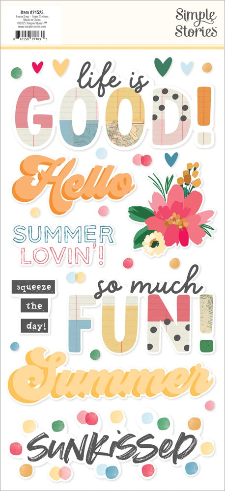 Sunny Days Foam Stickers-53/Pkg