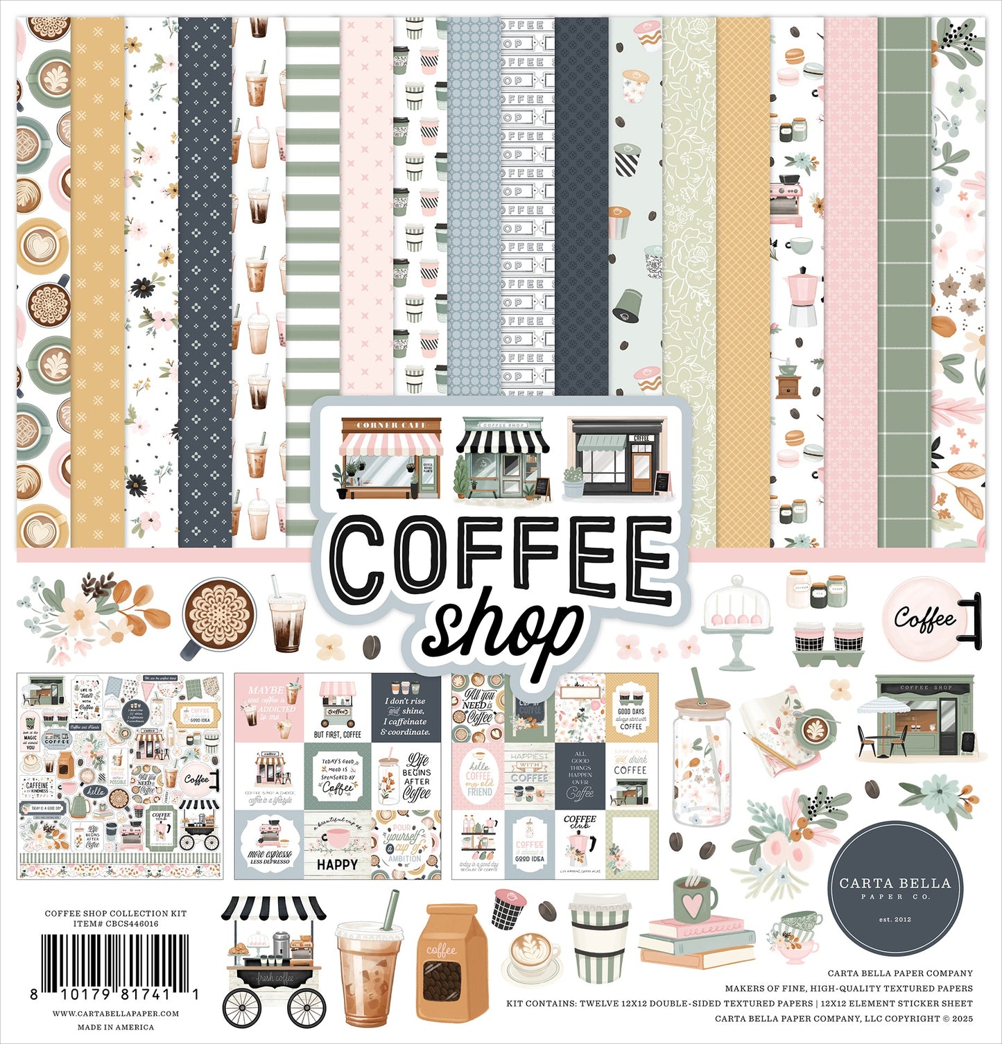 Carta Bella Collection Kit 12"X12"-Coffee Shop