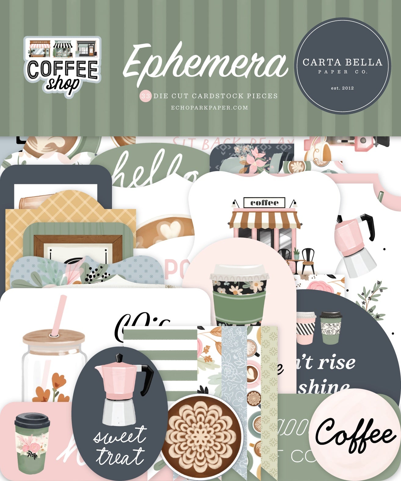 Carta Bella Cardstock Ephemera-Icons, Coffee Shop