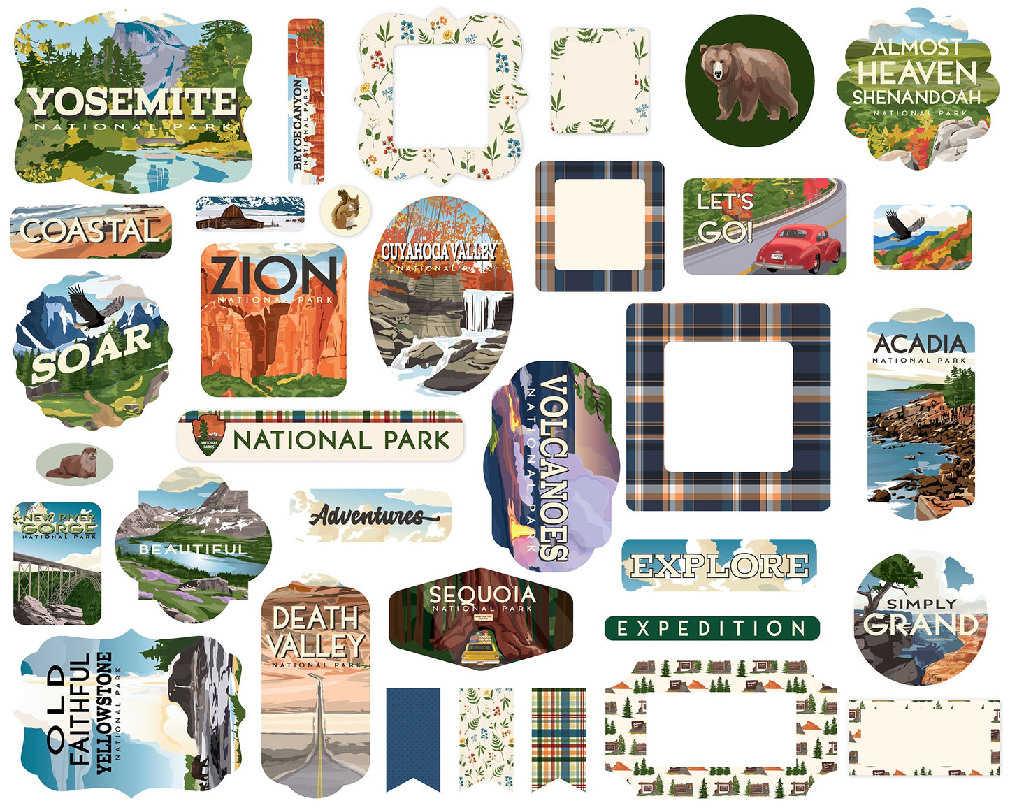 Carta Bella Cardstock Ephemera-Icons, National Parks