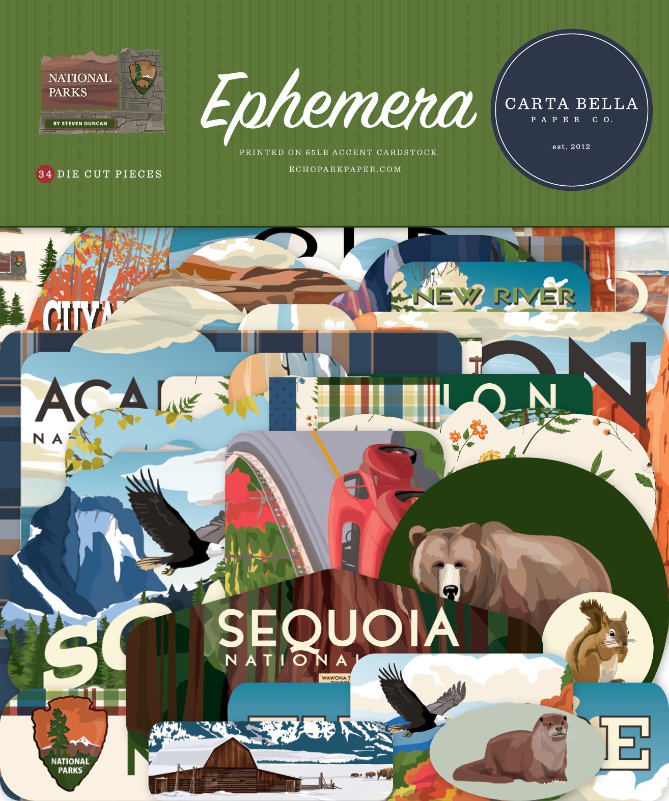 Carta Bella Cardstock Ephemera-Icons, National Parks