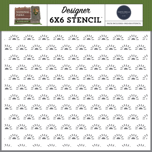 National Parks Stencil 6"X6"-Good Morning Sun