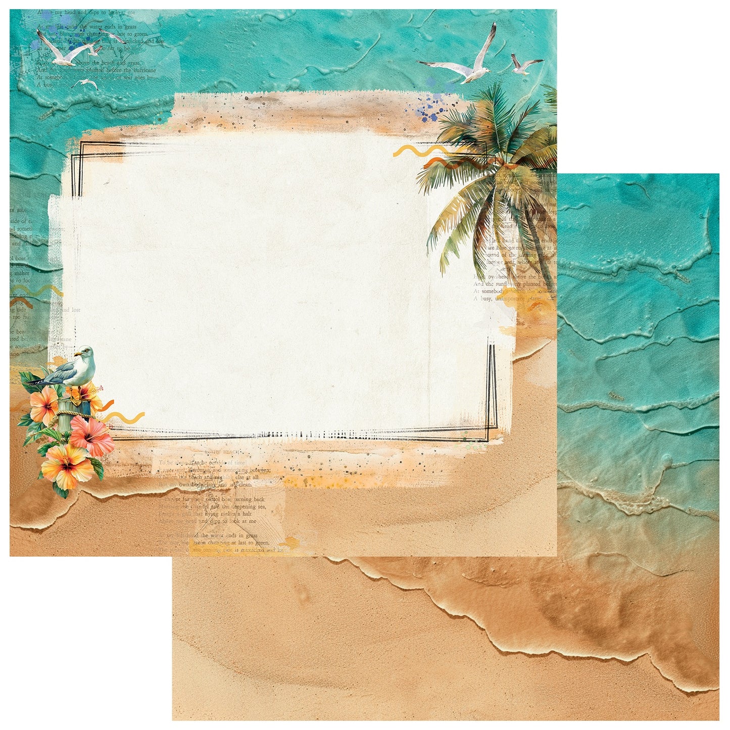 Beach Vibes Double-Sided Cardstock 12"X12"-Shoreline